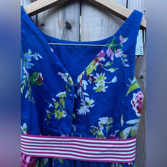 Polo Ralph Lauren Blue Floral prints striped belt dress for Girls - Picture 9 of 9